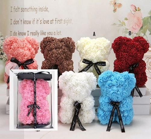 ROSE FLOWER TEDDY BEAR