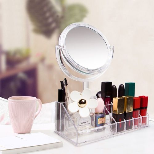 Makeup Organizer Box With Mirror (3x magnifying)