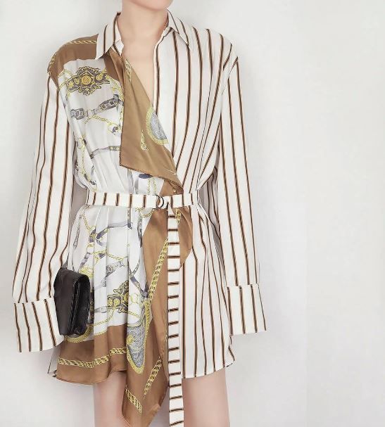 Striped Patchwork Shirt