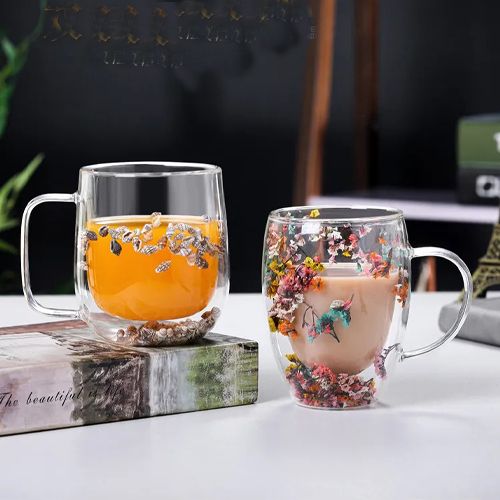 Double Wall Mug with flower