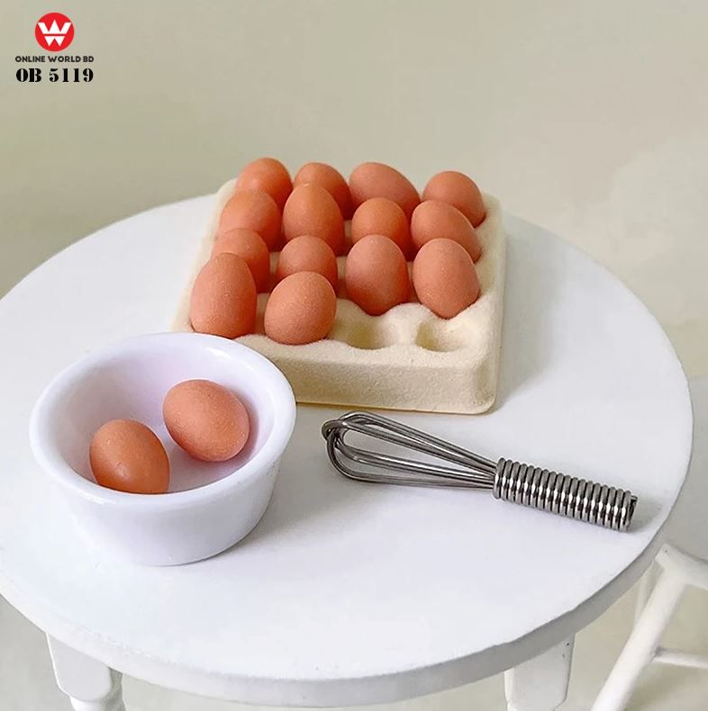 Miniature Egg With Tray & Wisk