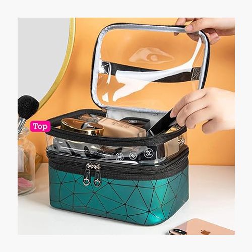 Transparent Double-layer Makeup Bag