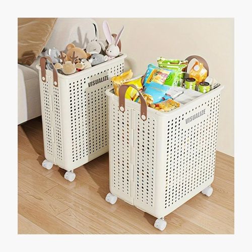 Folding Laundry Basket with Wheel